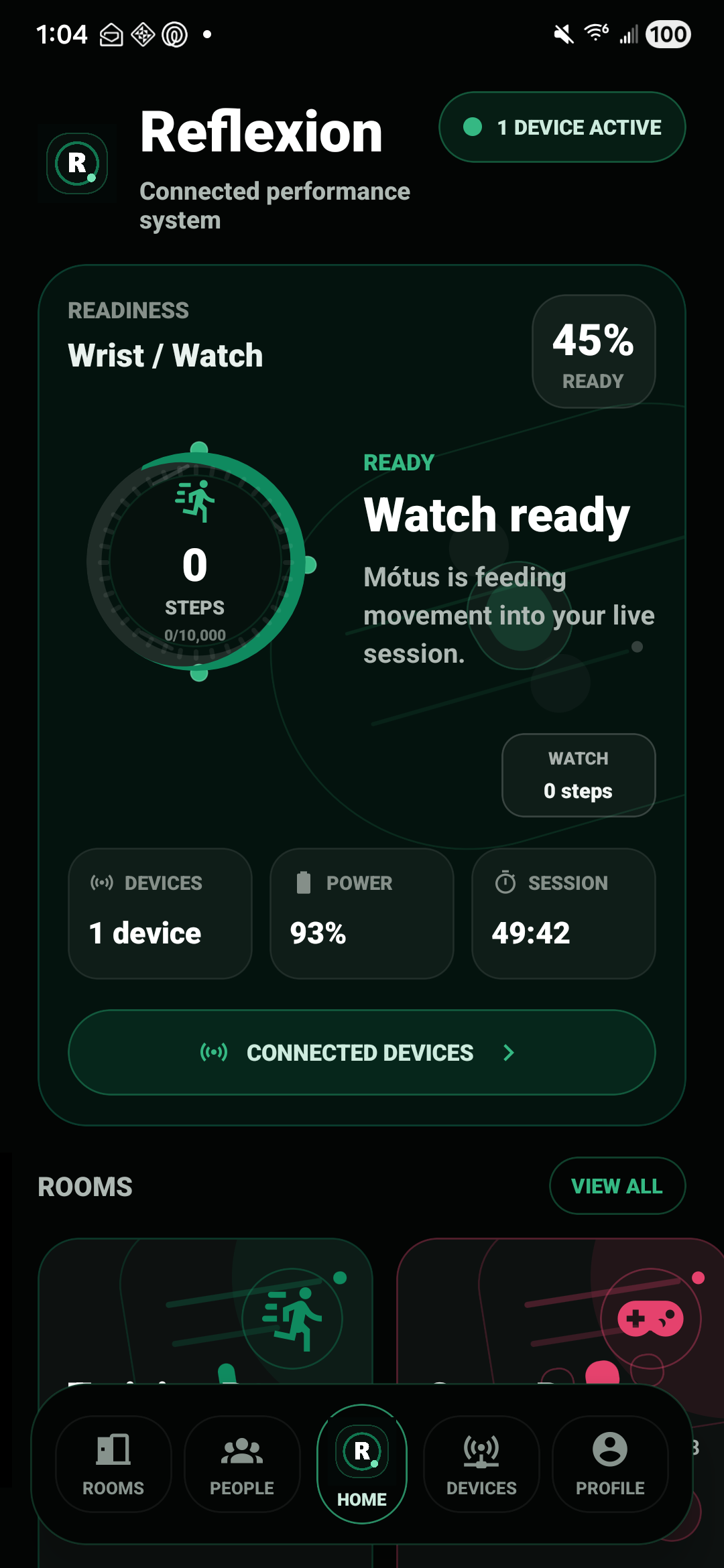 Reflexion personal movement interface preview
